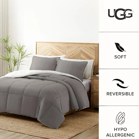UGG Sherpa Comforter - Gray - King - Picture 2 of 15